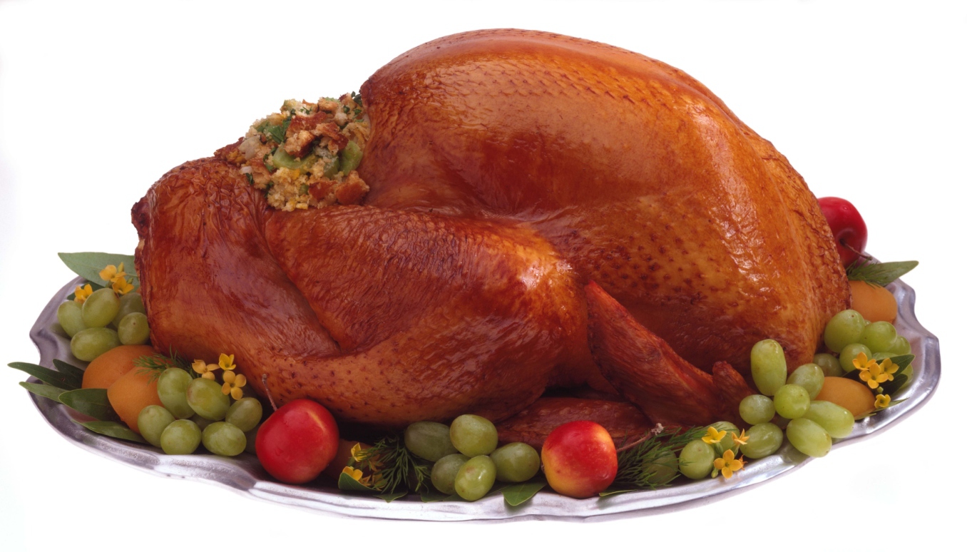 Turkey with dressing on silver platter